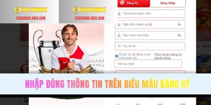 Điền đúng dữ liệu theo quy định của nhà cung cấp